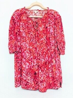 Hot Pink Blouson Sleeved Blouse